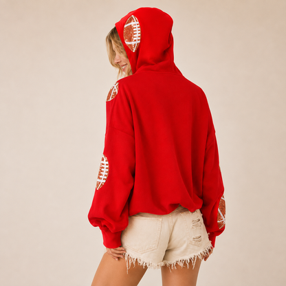 Game Day Sequin Football Hoodie