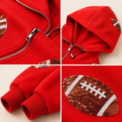 Game Day Sequin Football Hoodie